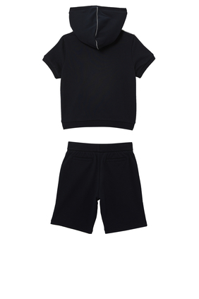 Navy Blue Hoodie and Shorts Set